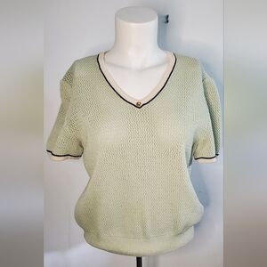 ST JOHN SPORT byMarieGray - size P/S -knit sweater /top -V-neck short sleeves